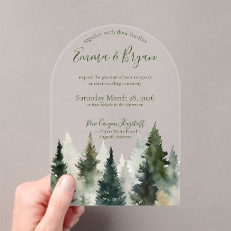 Faire-part de mariage | Acrylique | Pins de la for