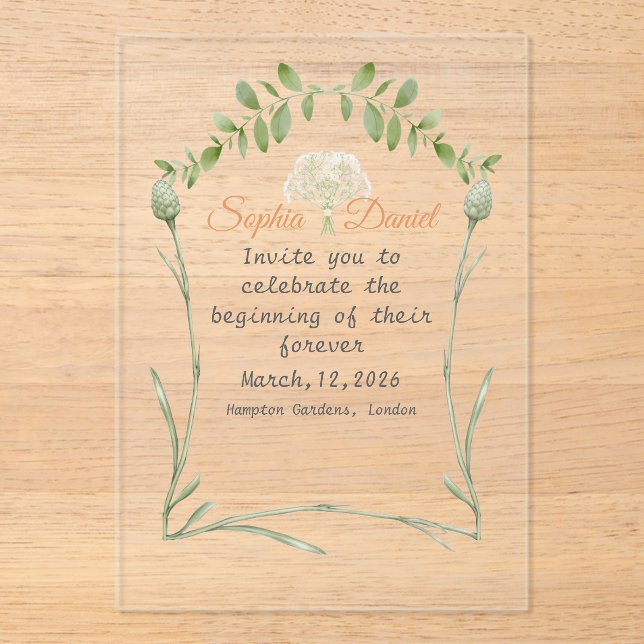 faire-part de mariage acrylique transparent (Recto)