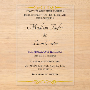 Faire-part de mariage acrylique transparent simple