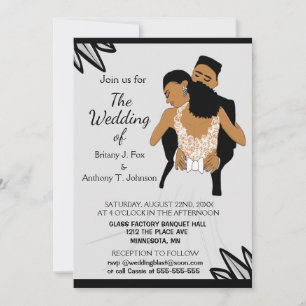 Faire-part de mariage afro-américaine glamour