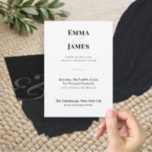 Faire-part de mariage Ampersand minimaliste | Code