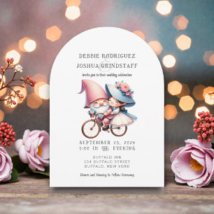 Faire-part de mariage amusant aux gnomes fantaisis
