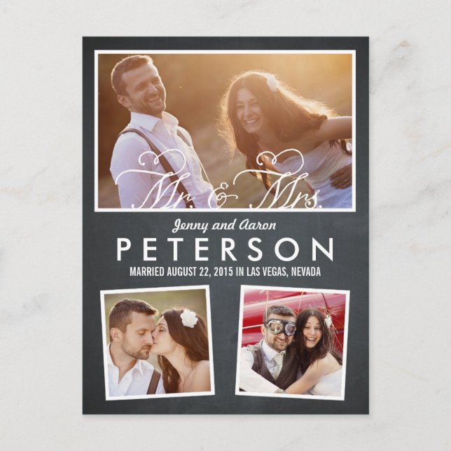 Faire-part de mariage amusant et ludique - Tableau (Devant)