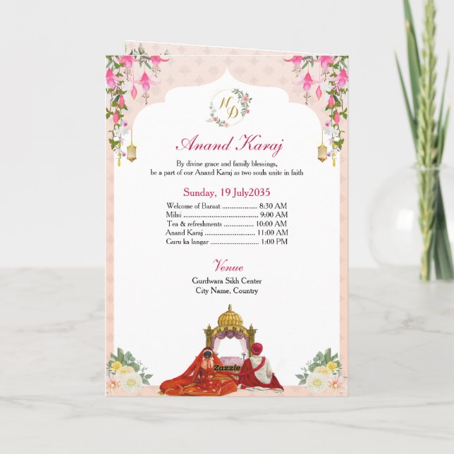 Faire-part de mariage Anand Karaj, Sagan & Jaggo 4 (Dos)