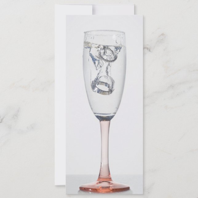 faire-part de mariage anneaux de champagne (Devant)