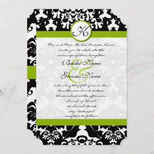 Faire-part de mariage Apple Green Damask Swils