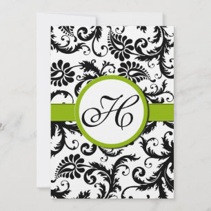 Faire-part de mariage Apple Green Damask Swils