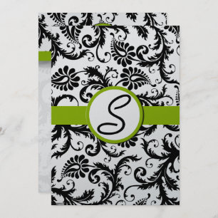 Faire-part de mariage Apple Green Damask Swils
