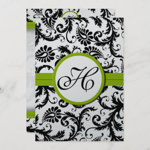 Faire-part de mariage Apple Green Damask Swils