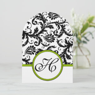 Faire-part de mariage Apple Green Damask Swils