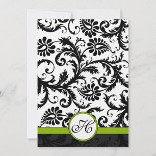 Faire-part de mariage Apple Green Damask Swils