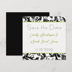 Faire-part de mariage Apple Green Damask Swirls