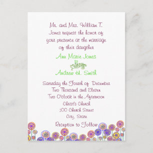 Faire-part de mariage Aqua Blue & Lime Swils