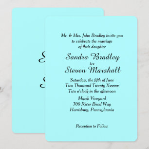 Faire-part de mariage Aqua Plain