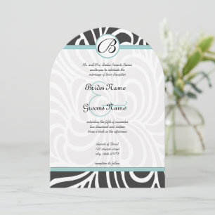 Faire-part de mariage Aqua Swirls