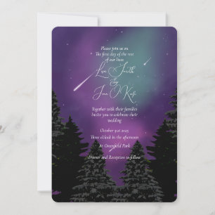 Faire-part de mariage Aquarelle des étoiles de tir