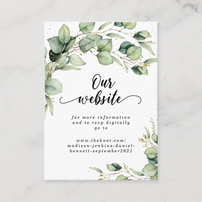 Faire-part de mariage aquarelle eucalyptus avec si (Devant)