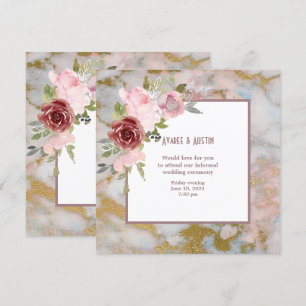 Faire-part de mariage aquarelle fleurs informel