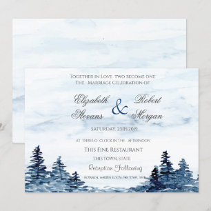 Faire-part de mariage aquarelle forêt