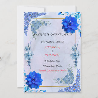 Faire-part de mariage aquarelle marine