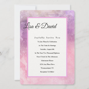 Faire-part de mariage - Aquarelle rose