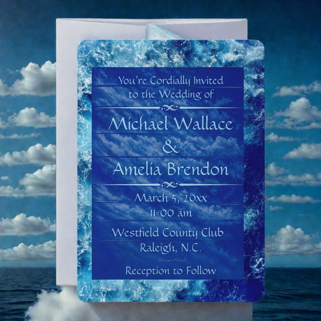 Faire-part de mariage aquatique Blue Ocean (Créateur téléchargé)