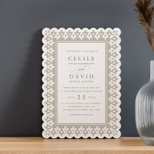 Faire-part de mariage arabe   Champagne satiné