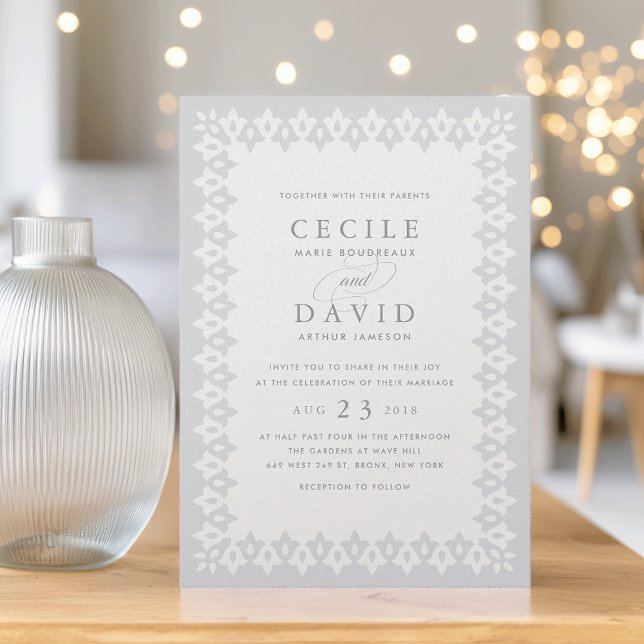 Faire-part de mariage arabe | Perle d'argent (Créateur téléchargé)