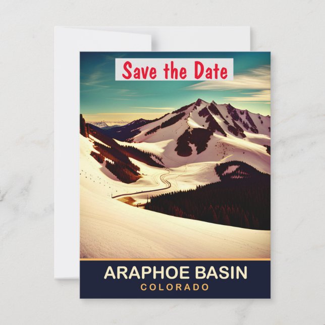 Faire-part de mariage Arapahoe Basin Colorado Peak (Devant)
