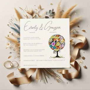 Faire-part de mariage Arbre d'amour Fleur Caprice