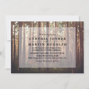 Faire-part de mariage arbre de la forêt rustique