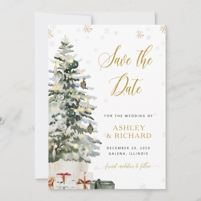 Faire-Part de Mariage Arbre de Noël (Devant)