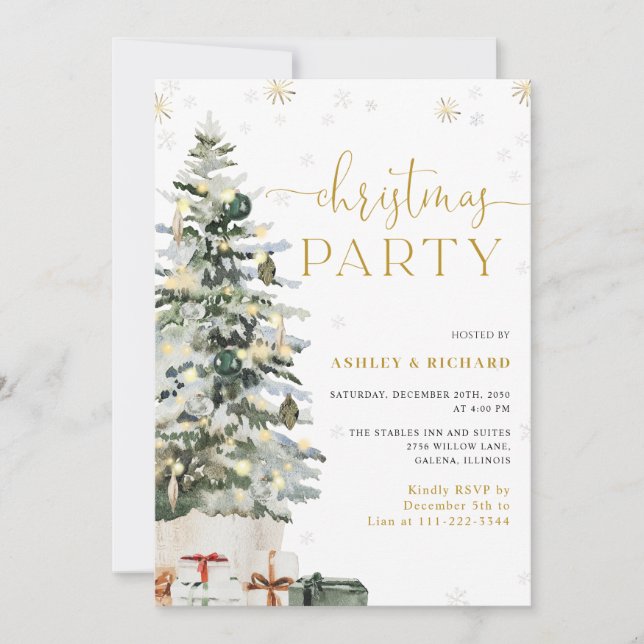 Faire-part de mariage Arbre de Noël (Devant)