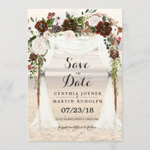 Faire-part de mariage Arbre de plage Enregistrer l