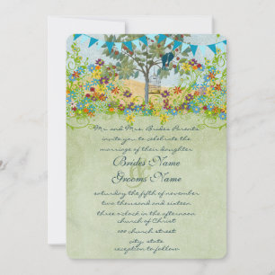 Faire-part de mariage Arbre Romantique Tourterelle