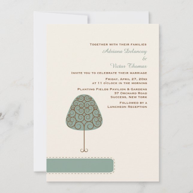 Faire-part de mariage Arbre Tourbillonnant (Devant)