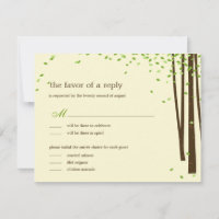 Faire-Part de Mariage Arbres de la Forêt - Vert
