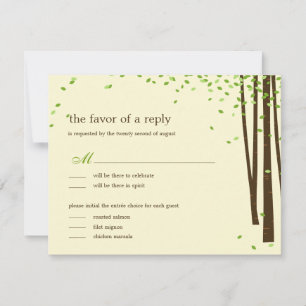Faire-Part de Mariage Arbres de la Forêt - Vert