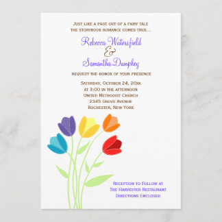 Faire-part de mariage arc-en-ciel multicolore Tuli