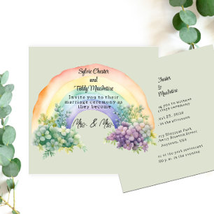 Faire-part de mariage arc-en-ciel pour couple lesb