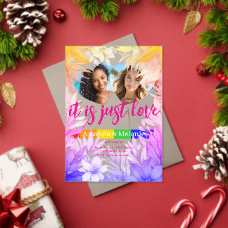 Faire-part de mariage Arc-en-ciel & Tropical