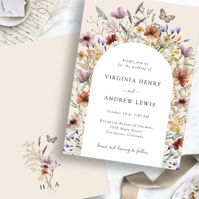 Faire-part de mariage arche bohème chic (Boho Arch Wedding Invitation
)