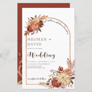 Faire-part de mariage Arche d'automne du script bu