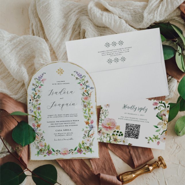 Faire-part de mariage Arche de Fleurs Sauvages (Créateur téléchargé)