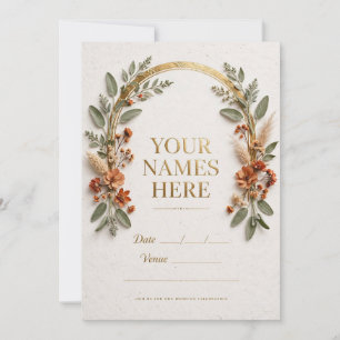Faire-part de mariage Arche de Sage et Or Terracot