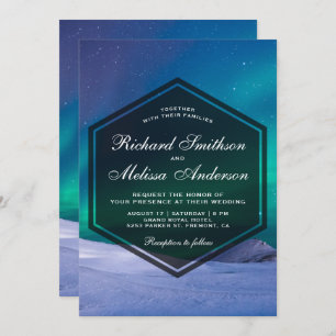 Faire-part de mariage arctique de lumières