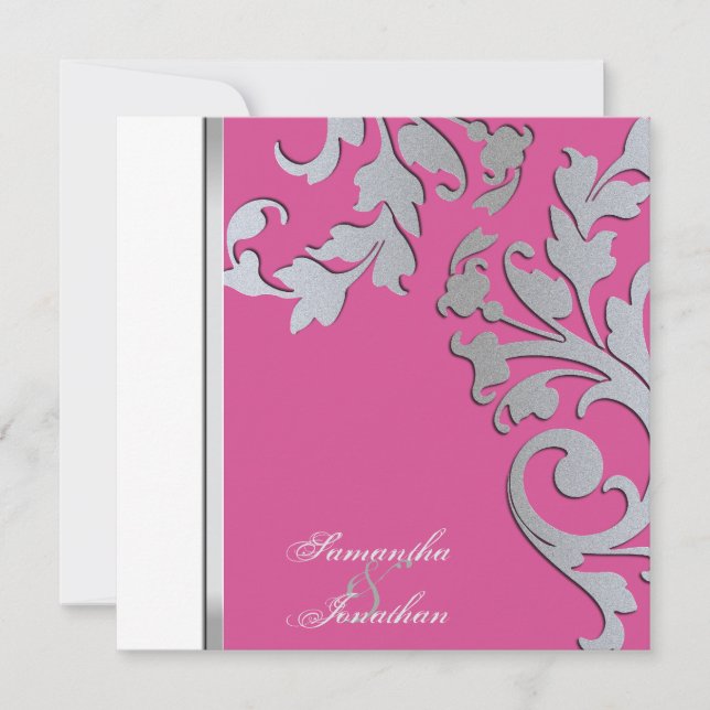 faire-part de mariage Argent Éperche Florale (Devant)