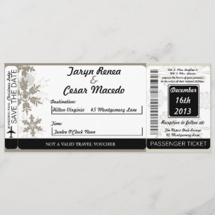 Faire-part de mariage argenté de carte