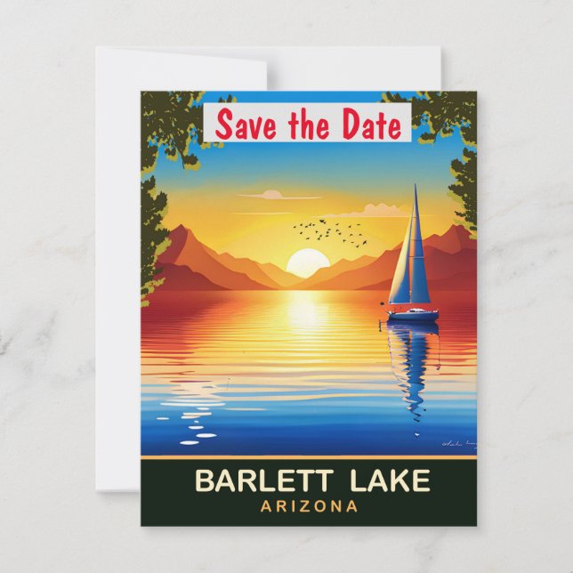Faire-part de mariage Arizona Bartlett Lake Gold (Devant)