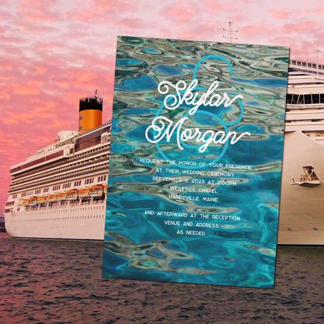 Faire-part de mariage Arrière - plan d'eau (Créateur téléchargé)